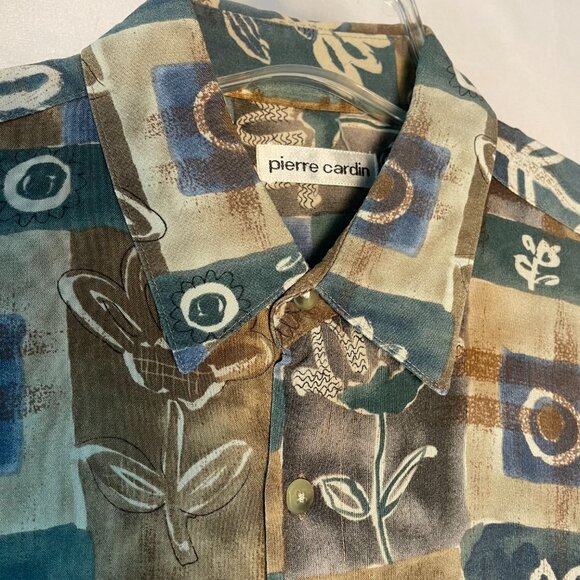 Pierre Cardin Other - Pierre Cardin 90s Abstract Print Rayon Med Mens Casual Button Front Short Sleeve